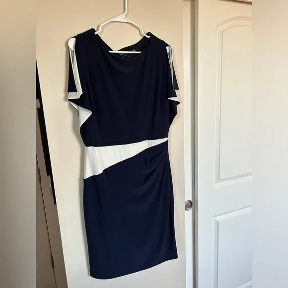LAUREN Ralph Lauren blue & white Jersey Shift Dress - Picture 3 of 7